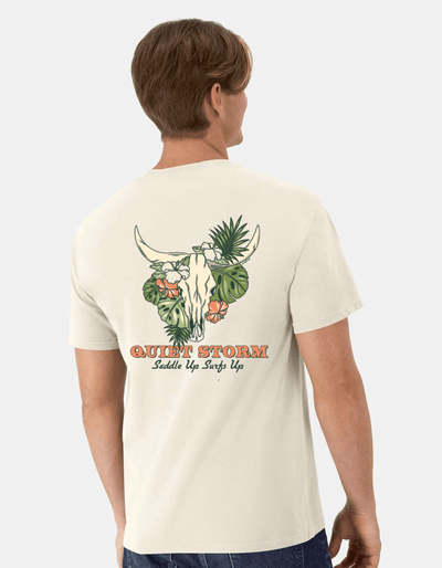 QSSS/GD Unisex IVORY / S Longhorn Skull Short Sleeve Tee