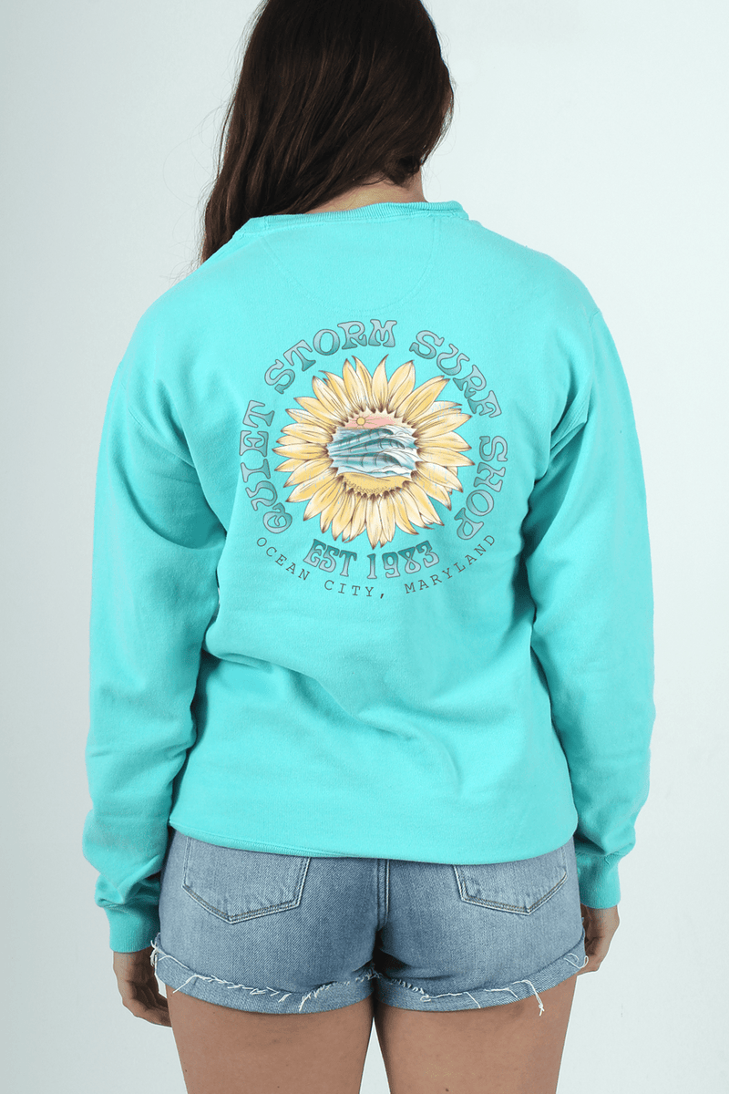 QSSS/GD Unisex MINT / S Sunflower Wave Crew Fleece