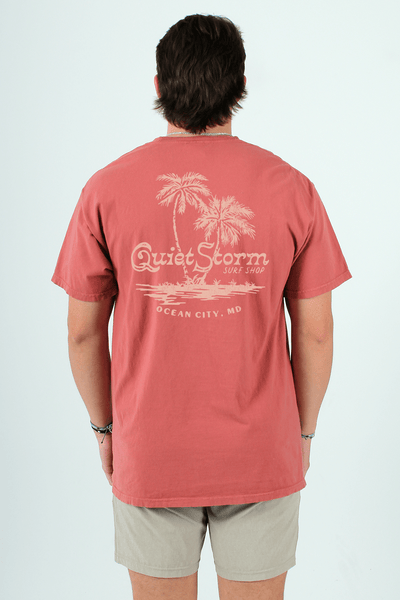 QSSS/GD Unisex NANTUCKET RED / S Tonal Double Palm Short Sleeve Tee