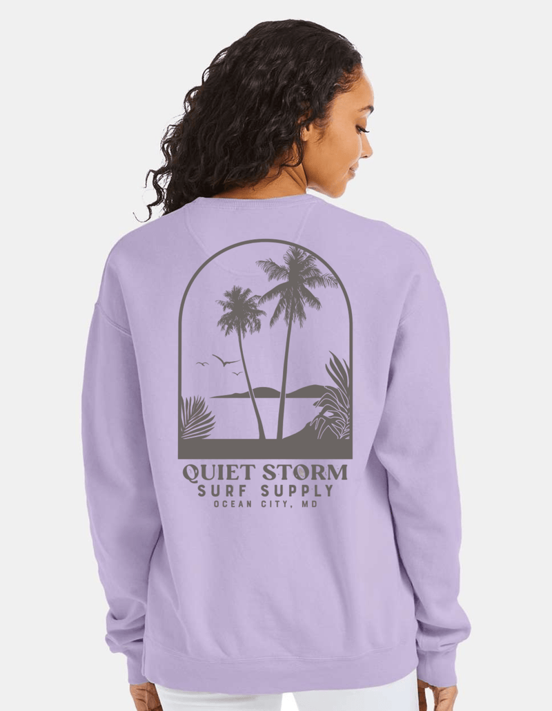 QSSS/GD Unisex ORCHID / S Palm Window Crew Fleece