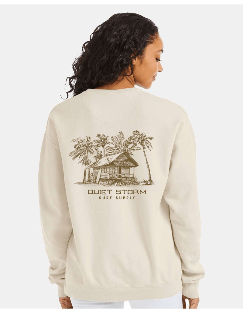 QSSS/GD Unisex PARCHMENT / S Hula Hut Crew Fleece