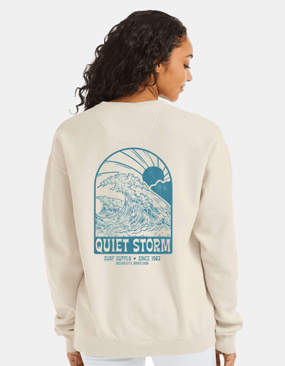 QSSS/GD Unisex PARCHMENT / S Tidal Wave Crew Fleece