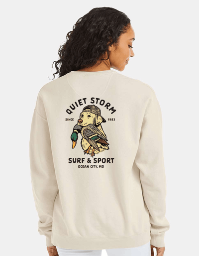 QSSS/GD Unisex PARCHMENT / S Yellow Lab Camo Crew Fleece