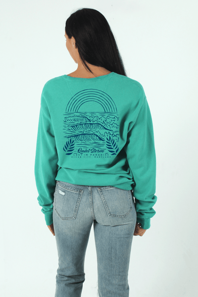 QSSS/GD Unisex RICH GRN GRASS / S Lost in Paradise Crew Fleece