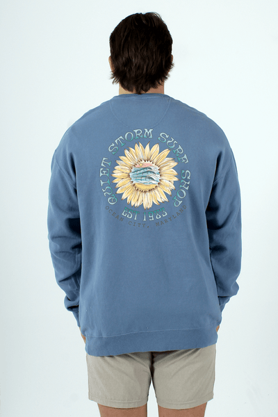 QSSS/GD Unisex SALTWATER / S Sunflower Wave Crew Fleece