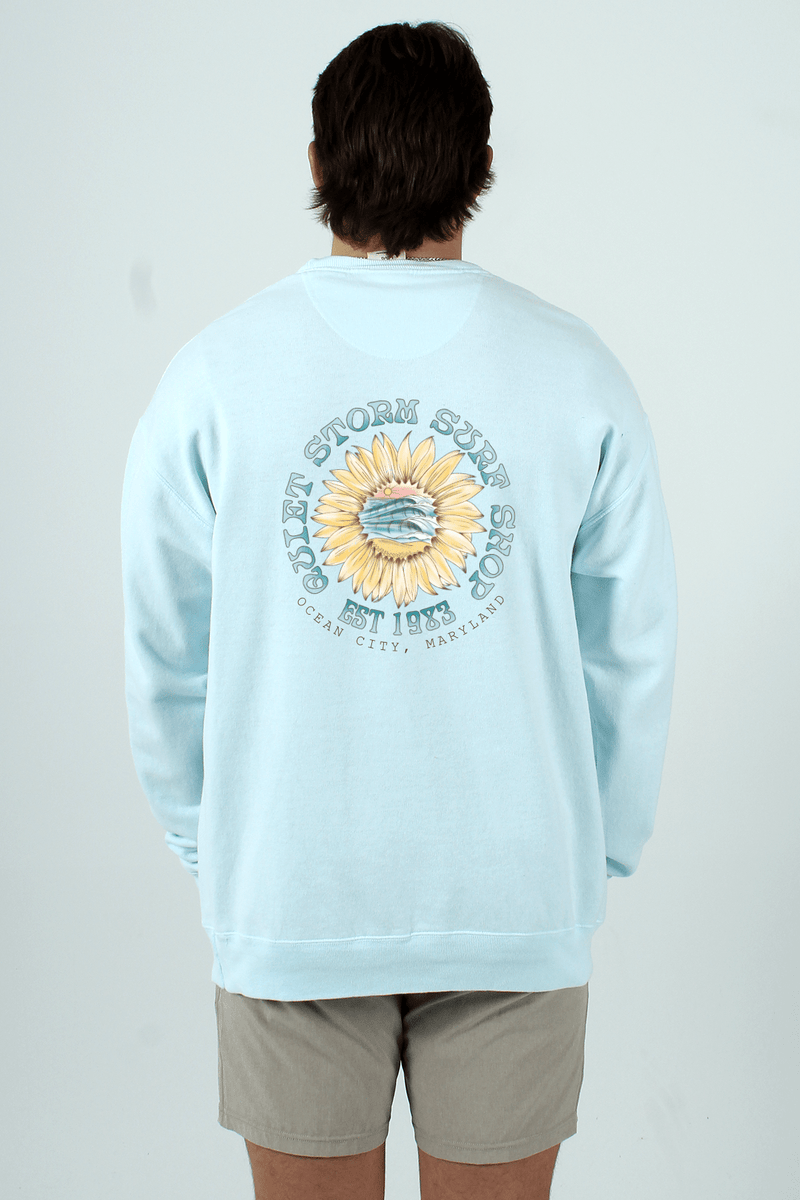 QSSS/GD Unisex SOOTHING BLUE / S Sunflower Wave Crew Fleece