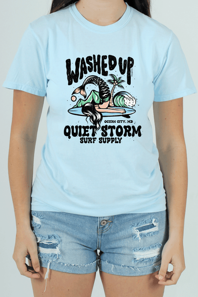 QSSS/GD GEN-Women's SOOTHING BLUE / S Washed Up Short Sleeve Tee