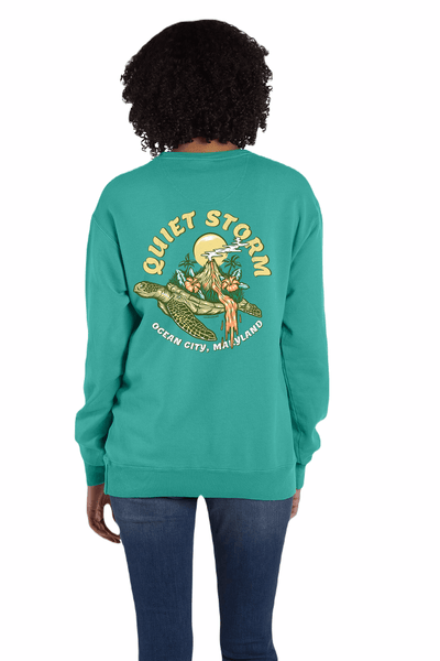 QSSS/GD Unisex SPANISH MOSS / S Island Time Crew Fleece