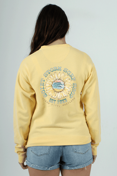 QSSS/GD Unisex SUMMER SQUASH / S Sunflower Wave Crew Fleece