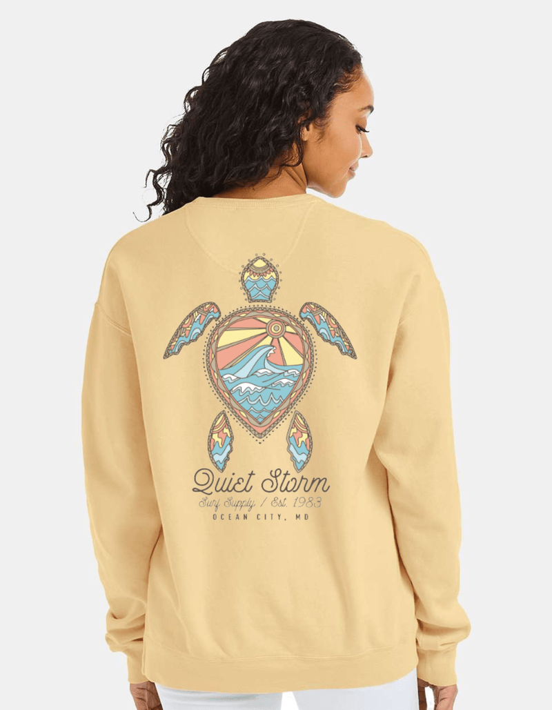 QSSS/GD Unisex SUMMER SQUASH / S Tribal Turtle Crew Fleece