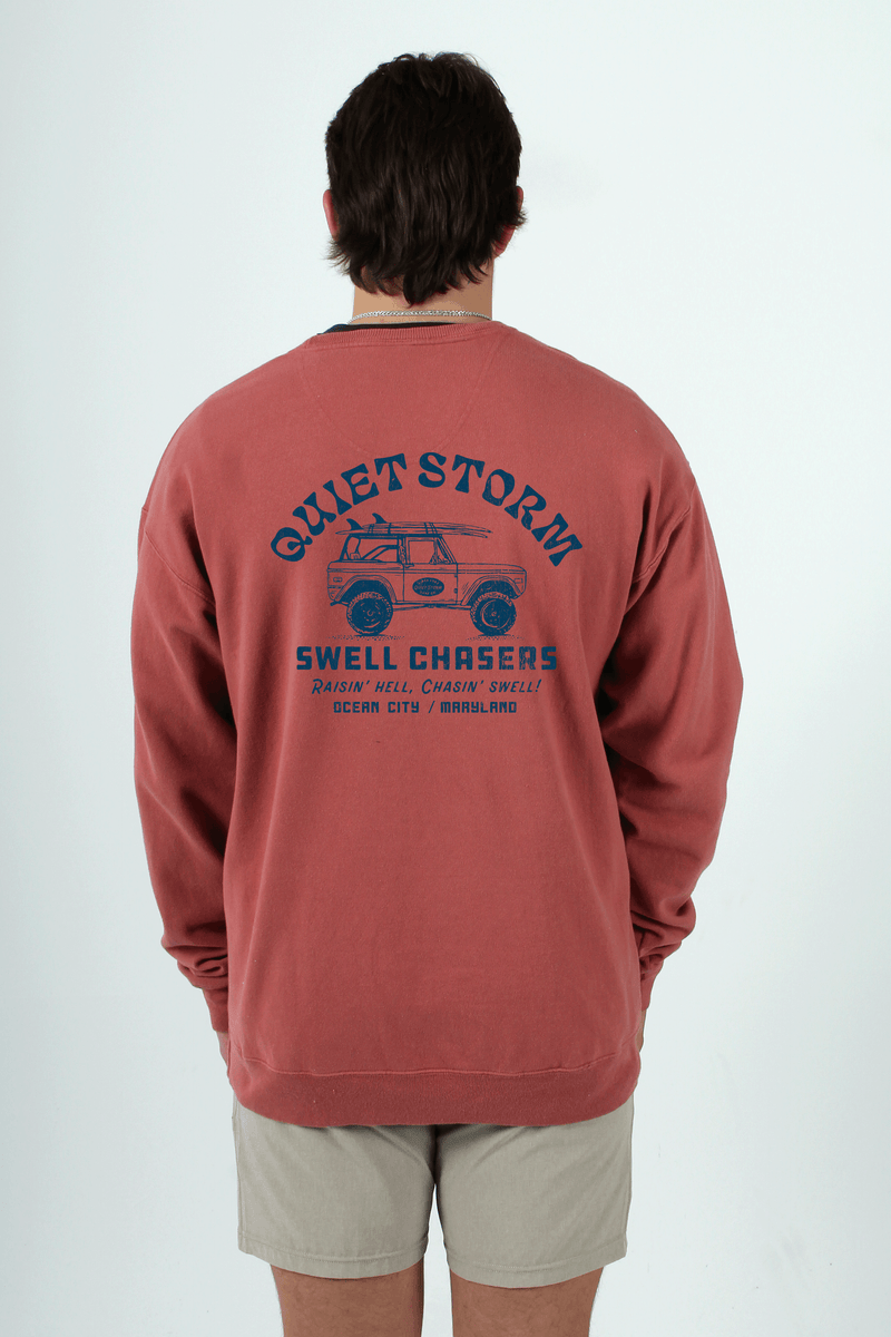 QSSS/HANES Unisex NANTUCKET RED / S Swell Chasers Crewneck Fleece