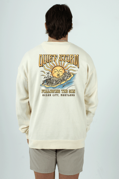 QSSS/HANES GEN-Men's PARCHMENT / S Rising Sun Crew Fleece