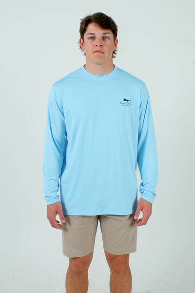 QSSS/MSAPP Unisex LT BLUE / M Marlin Long Sleeve Tech Tee