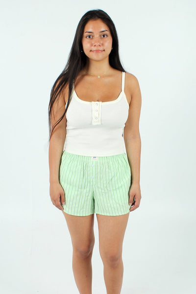 QSSS/NALUKAI GEN-Women's GREEN/GREEN / XS Nalukai Green Striped Boxer Short