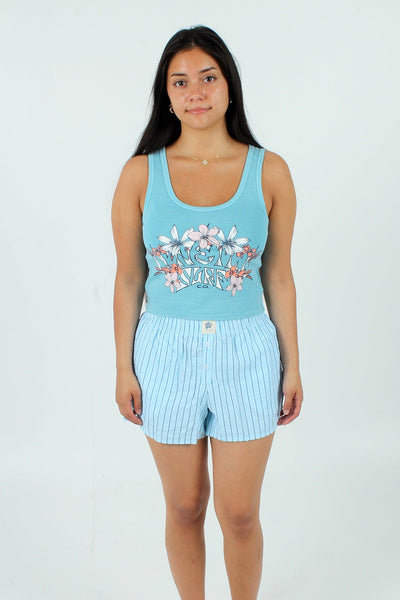 QSSS/NALUKAI GEN-Women's TURQ/NAVY / XS Nalukai Turquoise/Navy Striped Boxer Short