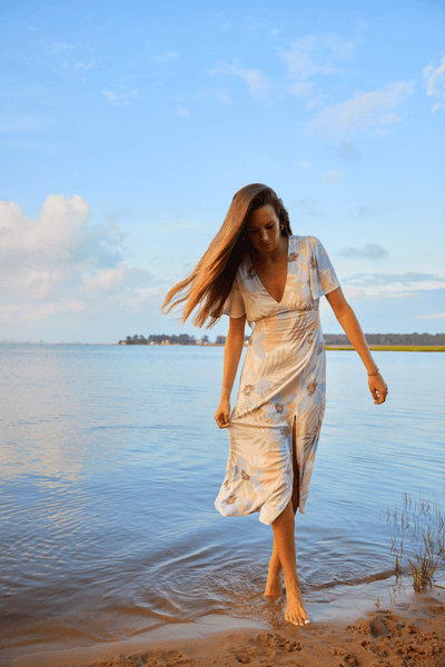 QSSS/PAPMOO GEN-Women's Coastal Dream Midi Dress