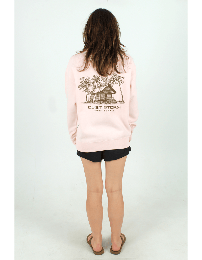 QSSS/PP Unisex BABY PINK / S Hula Hut Crew Fleece