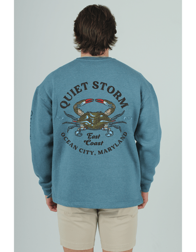 QSSS/PP Unisex BACKWATER BLUE / S Original Crab Open Bottom Crew Fleece