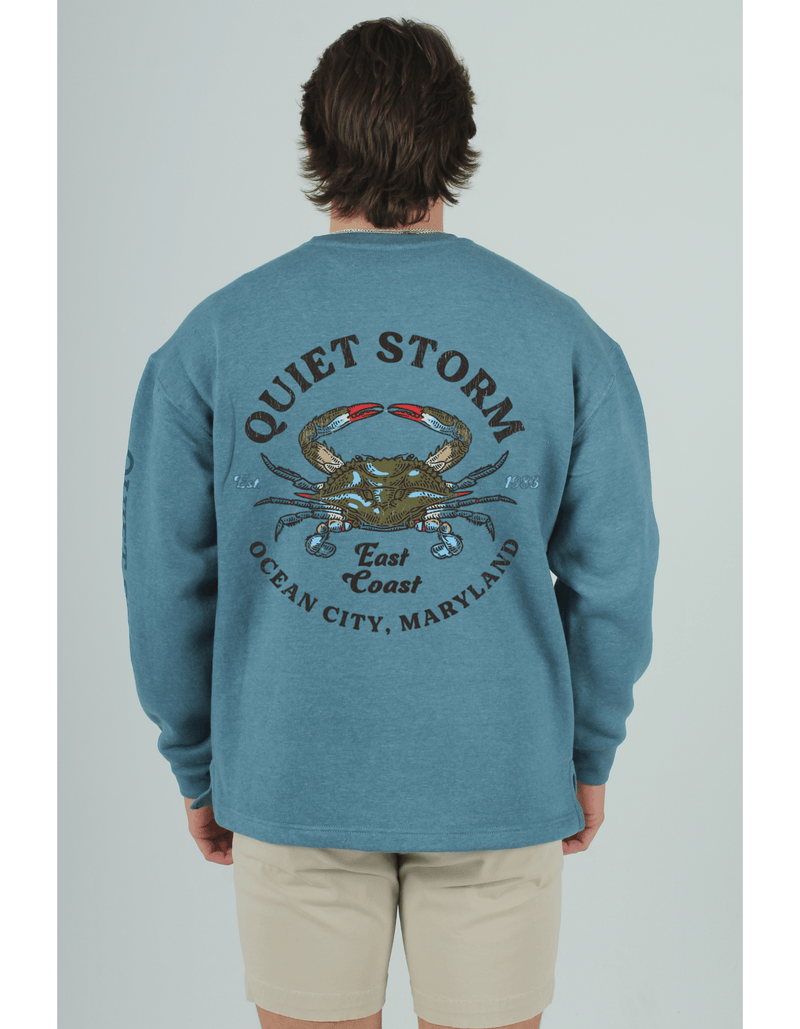 QSSS/PP Unisex BACKWATER BLUE / S Original Crab Open Bottom Crew Fleece