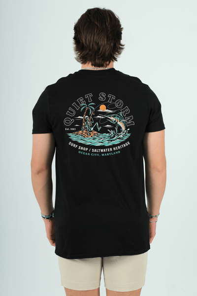 QSSS/PP GEN-Men's BLACK / S Skeleton Marlin Short Sleeve Tee