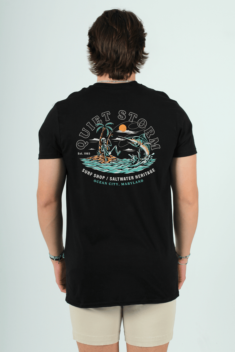 QSSS/PP Unisex BLACK / S Skeleton Marlin Short Sleeve Tee