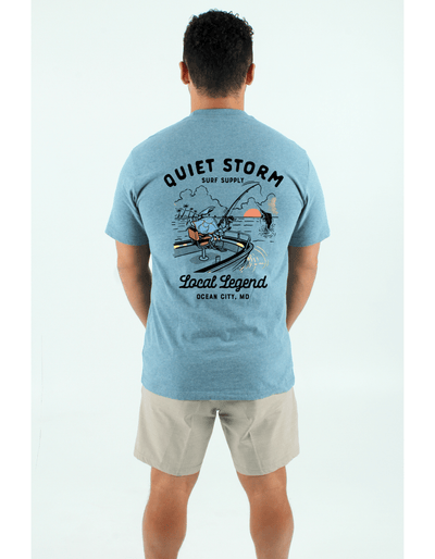 QSSS/PP Unisex DENIM HTHR / S Crab Boat Short Sleeve Tee