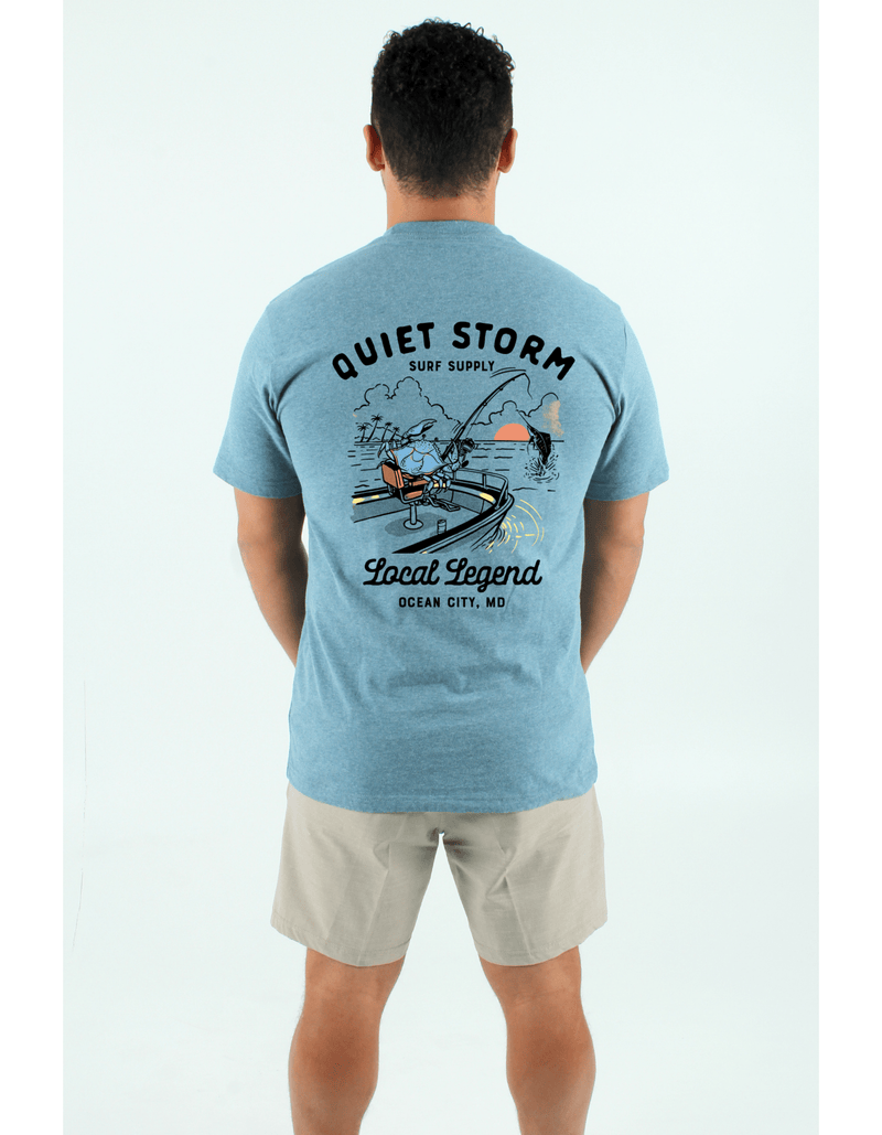 QSSS/PP Unisex DENIM HTHR / S Crab Boat Short Sleeve Tee