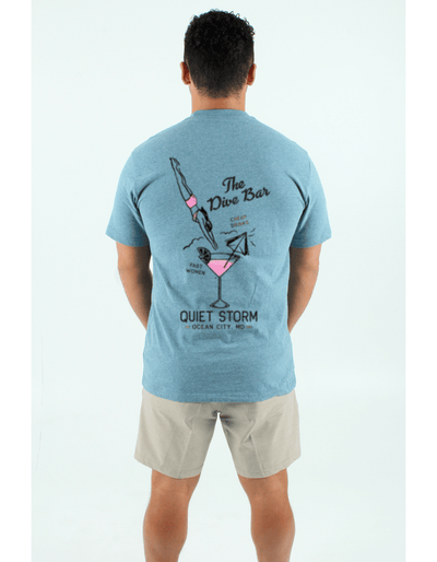 QSSS/PP Unisex DENIM HTHR / S Dive Bar Short Sleeve Tee