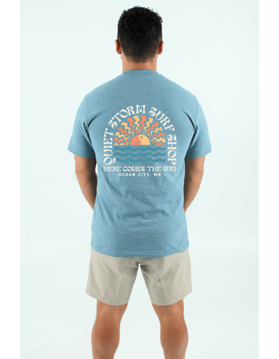 QSSS/PP Unisex DENIM HTHR / S Sunset Yang Short Sleeve Tee