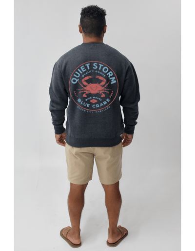 QSSS/PP Unisex GUNPOWDER HTHR / S Salty Crab Crew Fleece