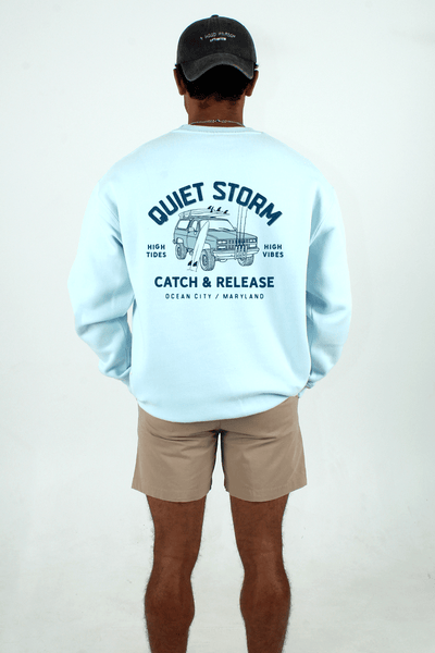 QSSS/PP Unisex LT BLUE / S Catch and Release Crew Fleece