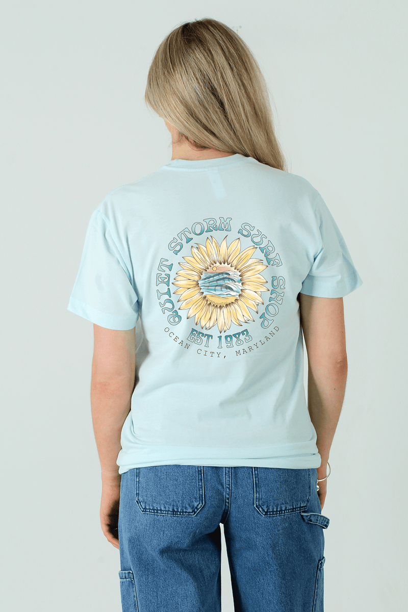 QSSS/PP Unisex LT BLUE / S Sunflower Wave Short Sleeve Tee