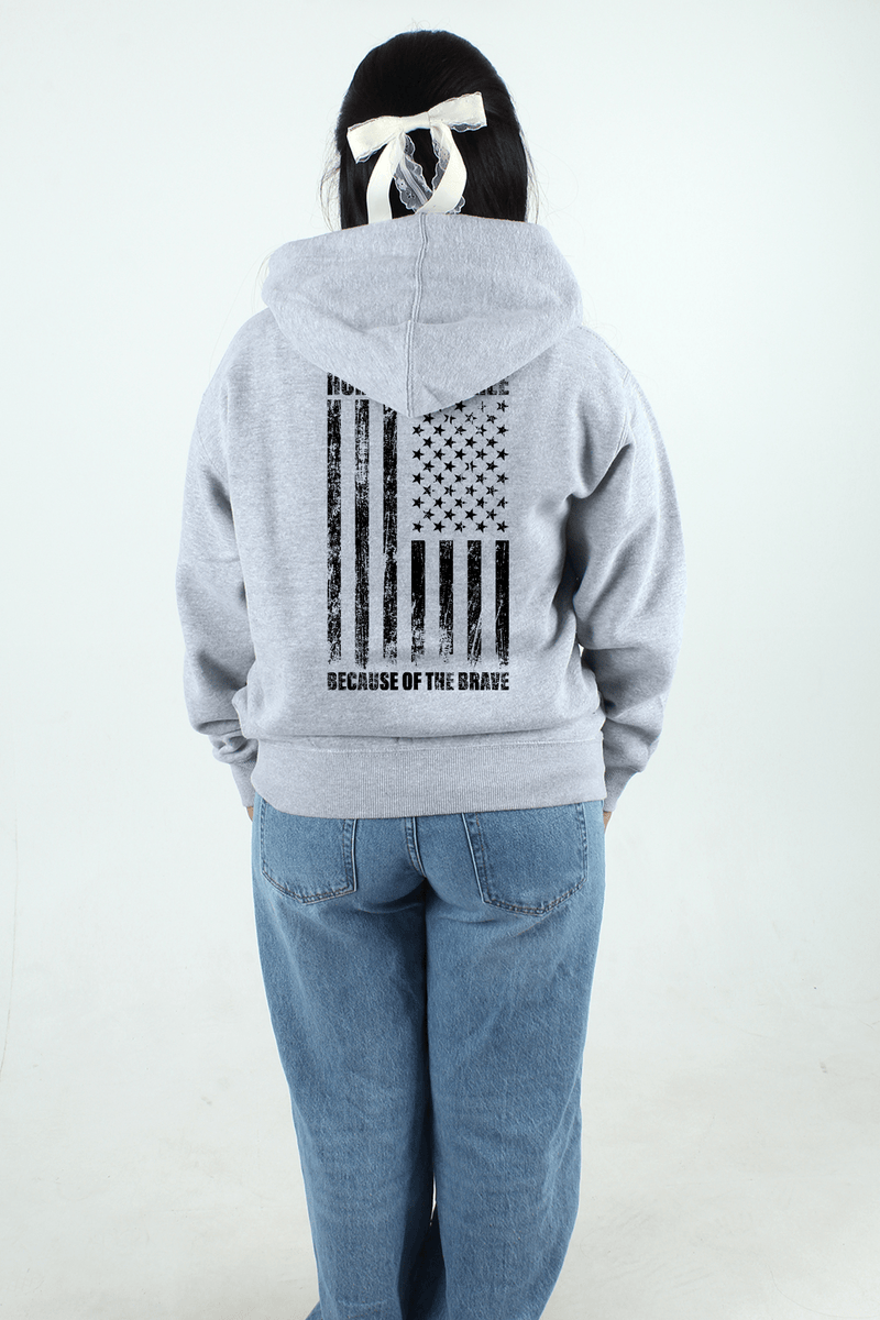 QSSS/PP Unisex LT GREY / S Home of the Free Full Zip Hoodie