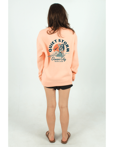 QSSS/PP Unisex MANGO HTHR / S Hula Girl Crew Fleece