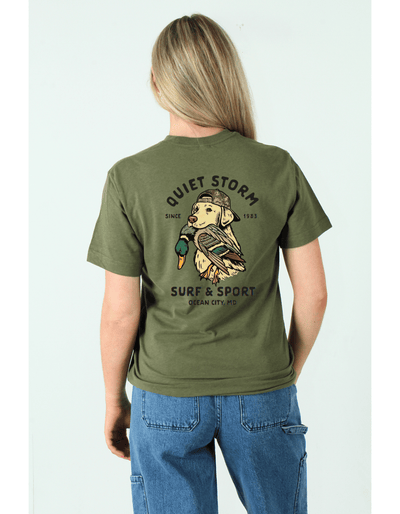 QSSS/PP Unisex MILTARY GREEN / S Yellow Lab Camo Short Sleeve Tee