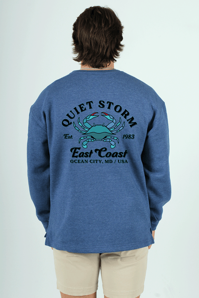 QSSS/PP Unisex NAVY HTHR / M East Coast Crab Open Bottom Crew