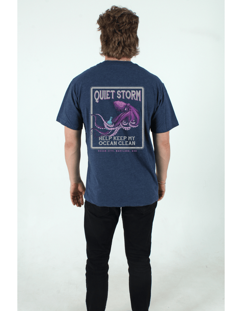 QSSS/PP Unisex NAVY HTHR / S Octo Bottle Short Sleeve Tee