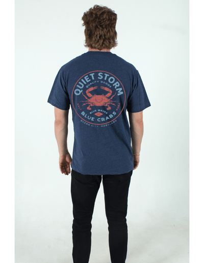 QSSS/PP Unisex NAVY HTHR / S Salty Crab Short Sleeve Tee