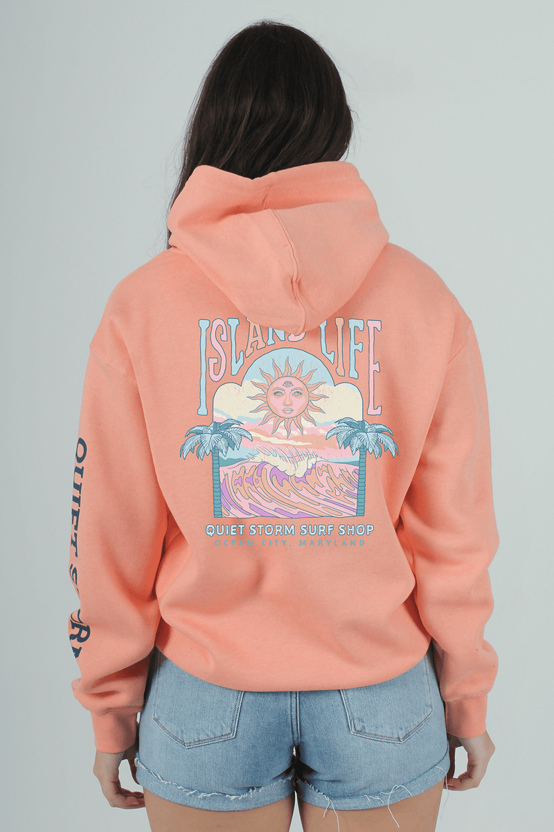 QSSS/PP Unisex PEACHY HTHR / S Island Life Pullover Hoodie