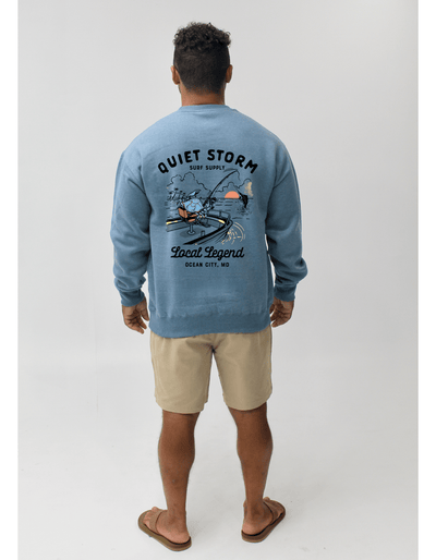 QSSS/PP Unisex SLATE BLUE HTHR / S Crab Boat Crew Fleece