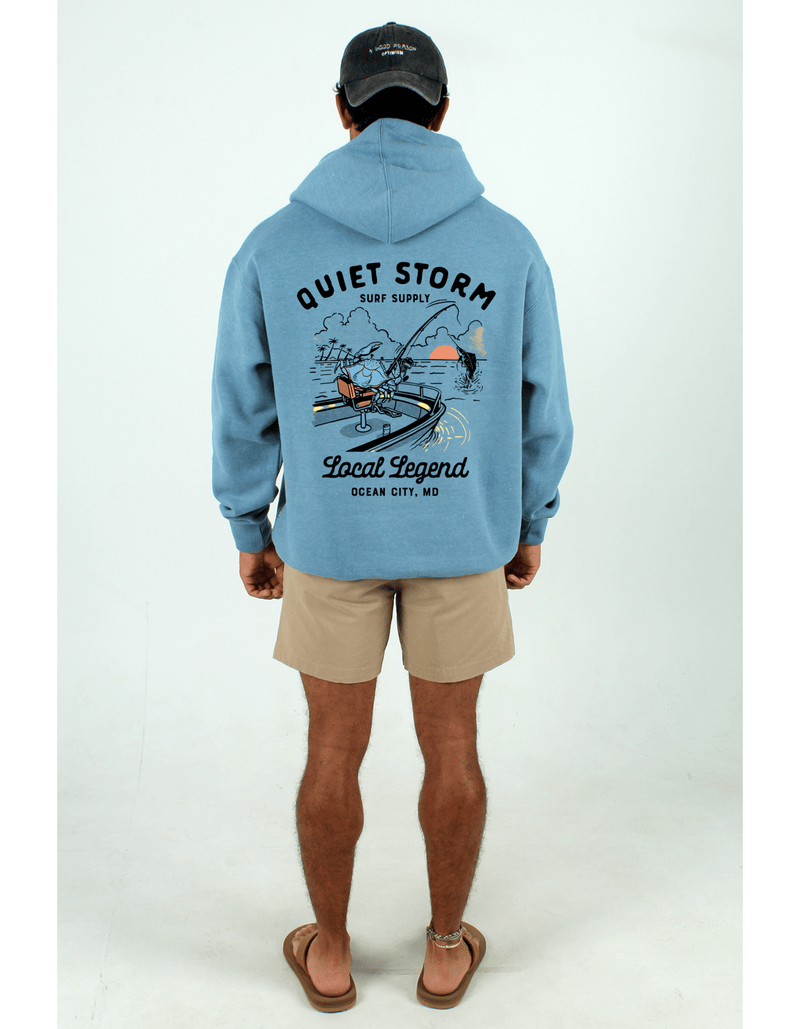 QSSS/PP Unisex SLATE BLUE HTHR / S Crab Boat Hoodie