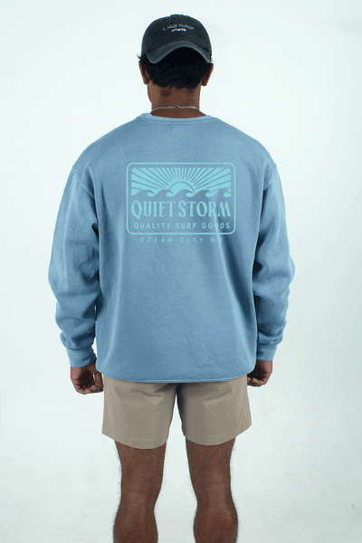 QSSS/PP Unisex SLATE BLUE HTHR / S Sunset Crew Fleece