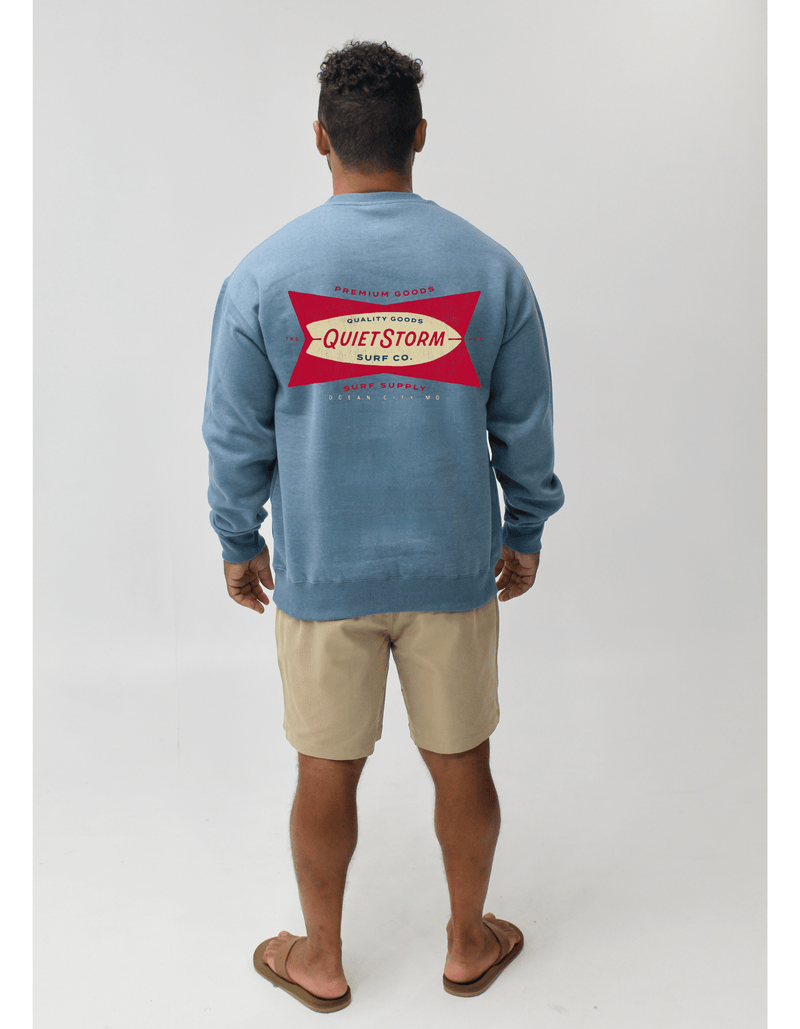 QSSS/PP Unisex SLATE BLUE HTHR / S Surfboard Classic Crew Fleece