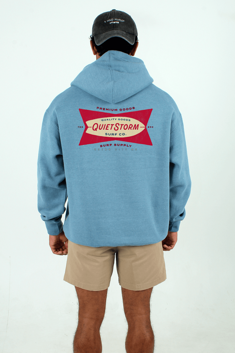 QSSS/PP Unisex SLATE BLUE HTHR / S Surfboard Classic Hoodie