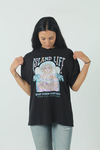 QSSS/REFLEX GEN-Women's Island Life Oversized Short Sleeve Tee