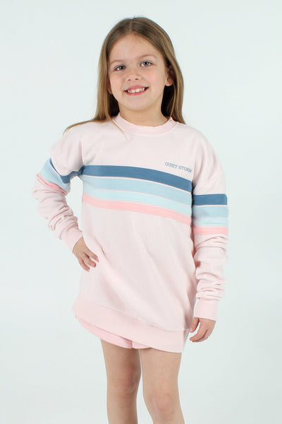 QSSS/REFLEX Kids PRIMROSE / XS Girls' Striped Crew Fleece