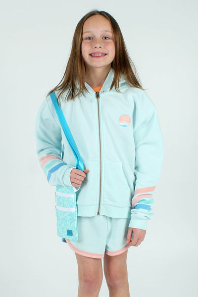 QSSS/REFLEX Kids QUIET TIDE / XS Girls' Striped Full Zip Fleece