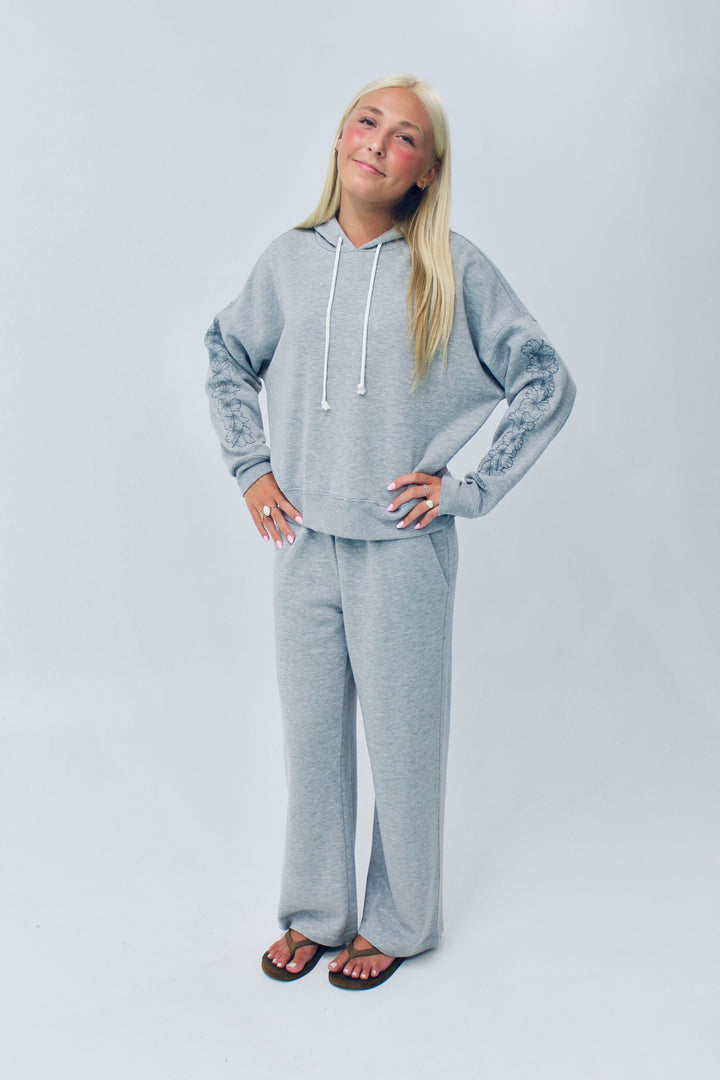 Women's Hibiscus Embroidered Sleeve Hoodie – Quiet Storm Surf Shop