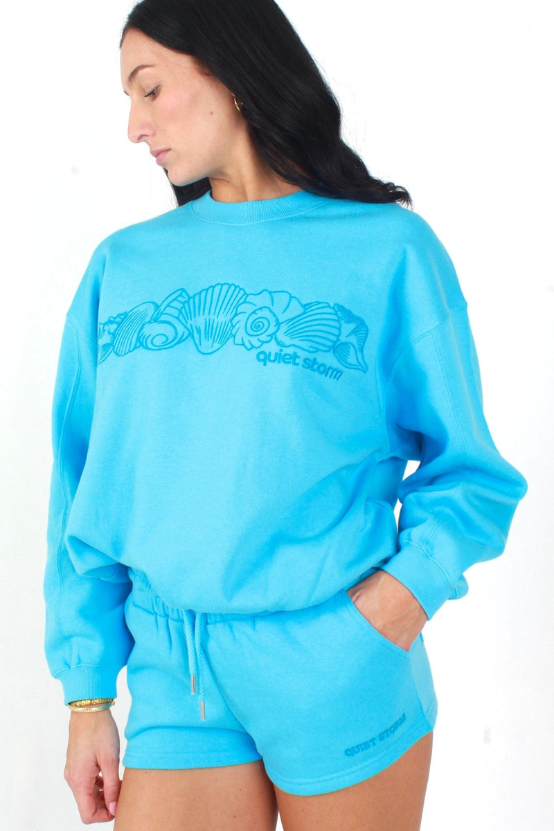 Women's Seashell Embroidered Fleece Short – Quiet Storm Surf Shop