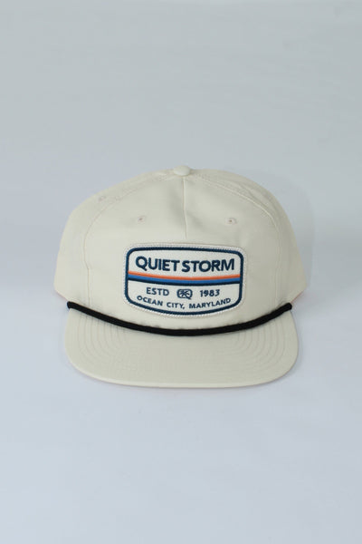 QSSS/RICHARDSON GEN-Men's BIRCH/BLACK / OS Stripe Badge Patch Nylon Hat